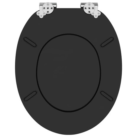 Zachte sluit toiletbril Zwart 44 x 38 cm MDF-plaat 8