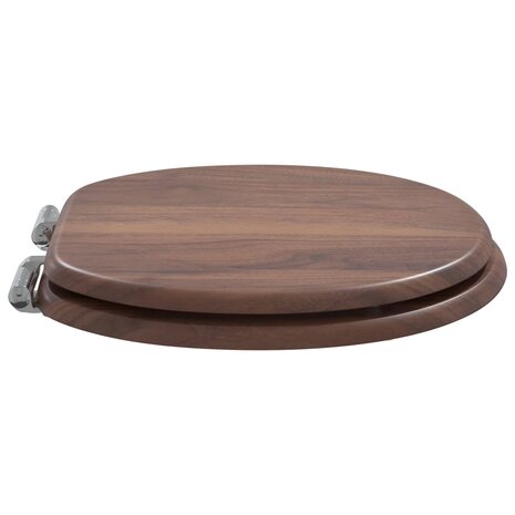 Zachte sluit toiletbril Bruin 44 x 38 cm MDF-plaat 3