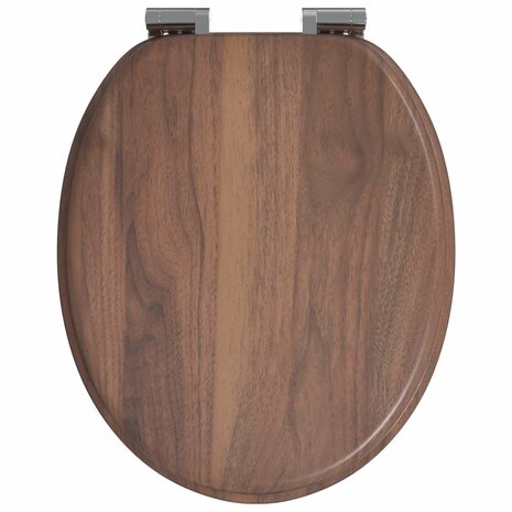 Zachte sluit toiletbril Bruin 44 x 38 cm MDF-plaat 4