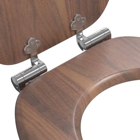 Zachte sluit toiletbril Bruin 44 x 38 cm MDF-plaat 5