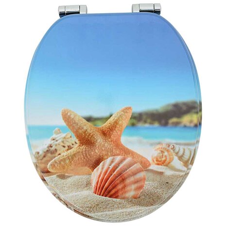Zachte sluit toiletbril Zee Schelp 44 x 38 cm MDF-plaat 4