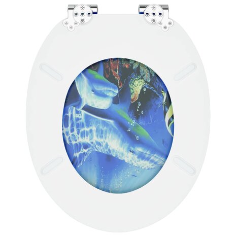 Zachte sluit toiletbril Blauw 44 x 38 cm MDF-plaat 8