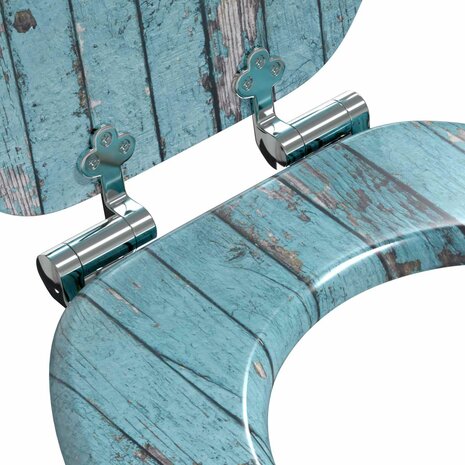 Zachte sluit toiletbril Blauw 44 x 38 cm MDF-plaat 5