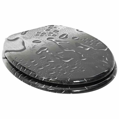 Zachte sluit toiletbril Grijs 44 x 38 cm MDF-plaat 2