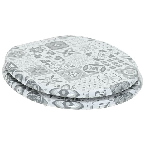 Zachte sluit toiletbril Grijs 44 x 38 cm MDF-plaat 2