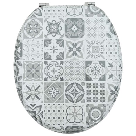 Zachte sluit toiletbril Grijs 44 x 38 cm MDF-plaat 4