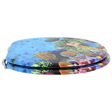 Zachte sluit toiletbril Diep Zee Blauw 44 x 38 cm MDF-plaat 3