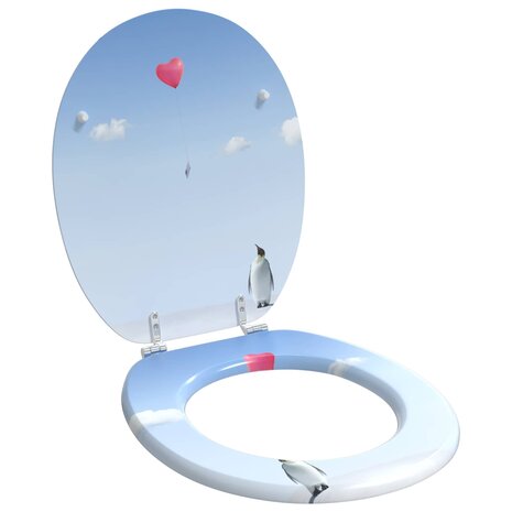 Zachte sluit toiletbril Blauw 44 x 38 cm MDF-plaat 1