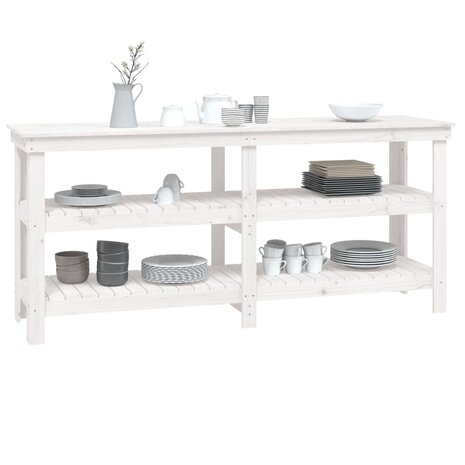 Werkbank 181x50x80 cm massief grenenhout wit 6