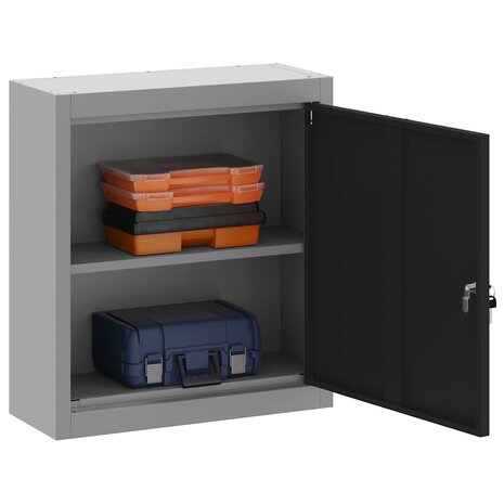 Gereedschapskast met plank Zwart en Grijs 50 x 20 x 55 cm 3