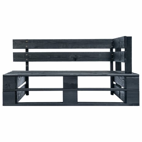Tweezitsbank pallet met kussens zwart ge&iuml;mpregneerd grenenhout 3