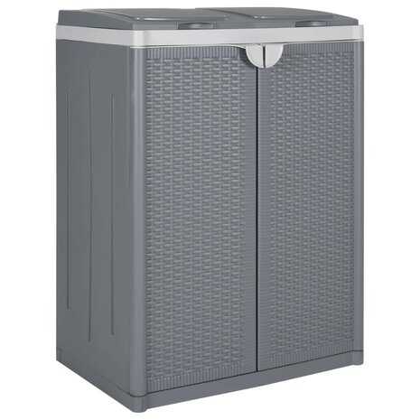 Vuilnisbak met 2 deuren 65x45x88 cm PP grijs 1