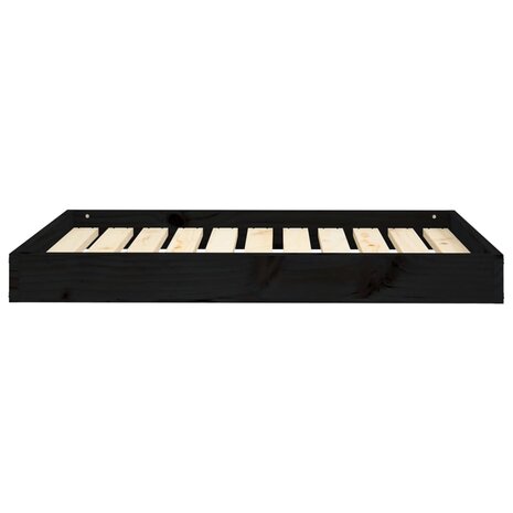 Hondenmand 91,5x64x9 cm massief grenenhout zwart 4