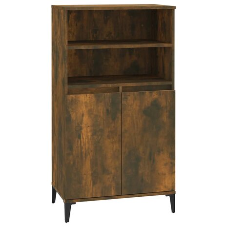 Hoge kast 60x36x110 cm bewerkt hout gerookt eikenkleurig 2