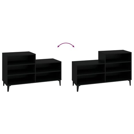 Schoenenkast 102x36x60 cm bewerkt hout zwart 5