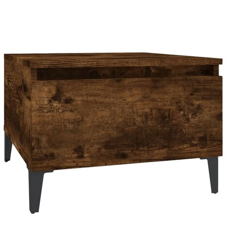 Bijzettafel 50x46x35 cm bewerkt hout gerookt eikenkleurig 2