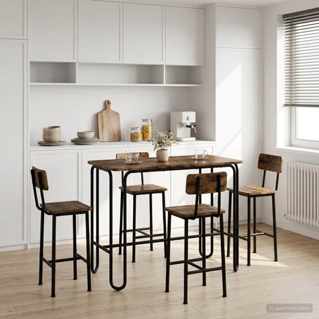 Eettafel 100 x 50 x 75 cm Bewerkt hout Gerookt eiken 1