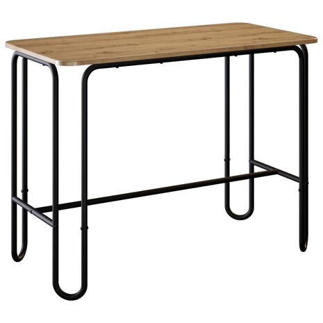 Eettafel 100 x 50 x 75 cm Bewerkt hout Artisanaal eiken 2
