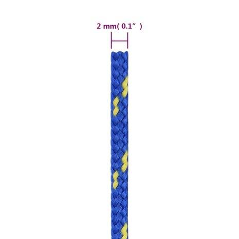 Boottouw 2 mm 250 m polypropyleen blauw 6