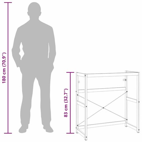 Wastafelframe 79x38x83 cm ijzer wit 9