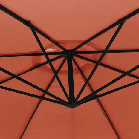Zweefparasol met aluminium paal 350 cm terracottakleurig 7