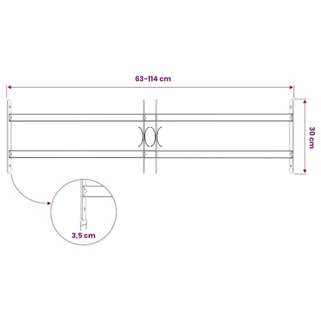 Raambeveiliging verstelbaar met 2 dwarsstangen 700-1050 mm 7