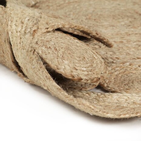 Vloerkleed handgemaakt 120 cm gevlochten jute 2