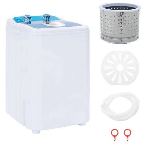 Mini Wasmachine met Enkele Wasbak 4,6 kg Blauw en Wit 2