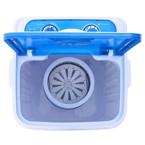 Mini Wasmachine met Enkele Wasbak 4,6 kg Blauw en Wit 6