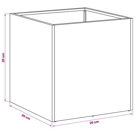 Plantenbak Wit 20 x 20 x 20 cm Koudgewalst staal 7