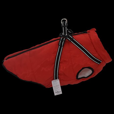Hondenjas met harnas waterdicht reflecterend rood L52 6