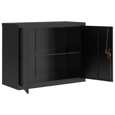 Archiefkast 90x40x70 cm staal zwart 4