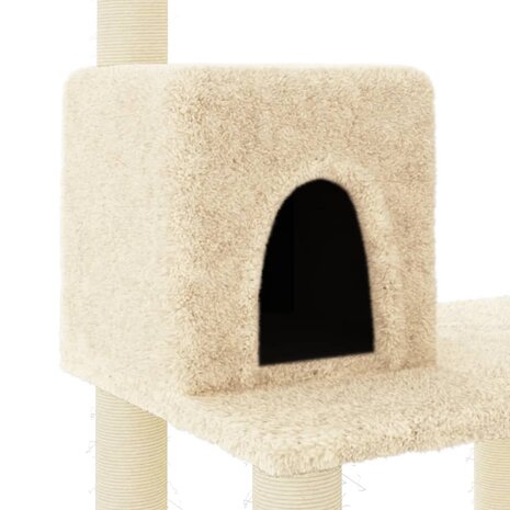 Kattenkrabpaal met sisal krabpalen 118,5 cm cr&egrave;mekleurig 6
