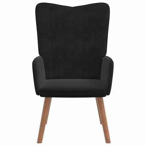 Relaxstoel fluweel zwart 3