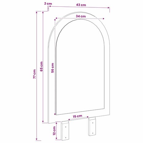 Spiegel FAUSKE Wit 43 x 3,5 x 77 cm 8