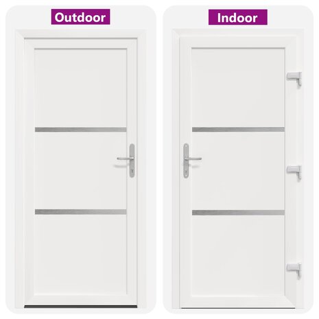 Voordeur Wit 98 x 200 cm PVC 8