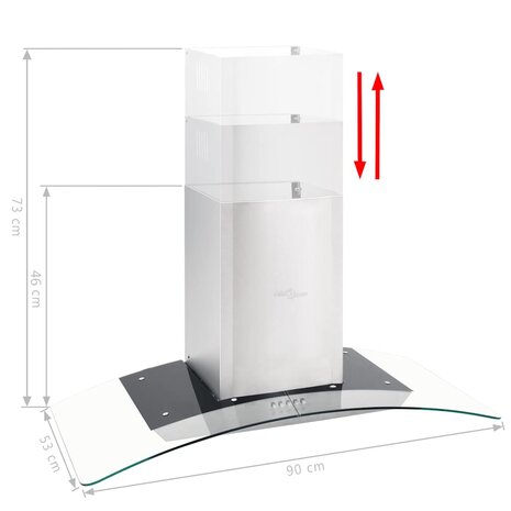 Wandafzuigkap 756 m&sup3;/u LED 90 cm roestvrij staal 4