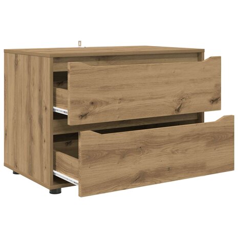 Opbergkast 80 x 48 x 57 cm Bewerkt hout Artisan Eiken 7