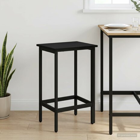 Barkruk Zwart eiken 40 x 32 x 64 cm Bewerkt hout 1