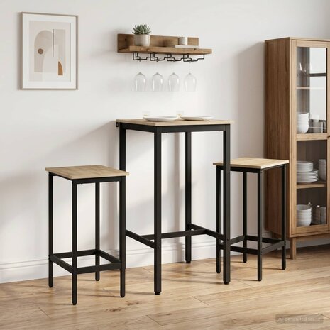 Barkruk 2 st Sonoma Eiken 40 x 32 x 64 cm Bewerkt hout 1