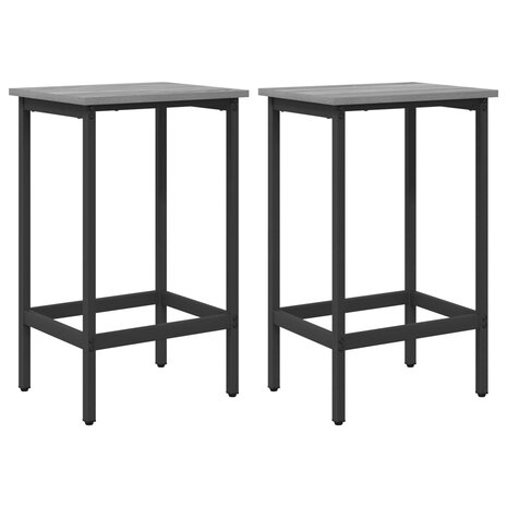 Barkruk 2 st Grijs Sonoma 40 x 32 x 64 cm Bewerkt hout 2