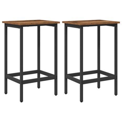 Barkruk 2 st Oud hout 40 x 32 x 64 cm Bewerkt hout 2