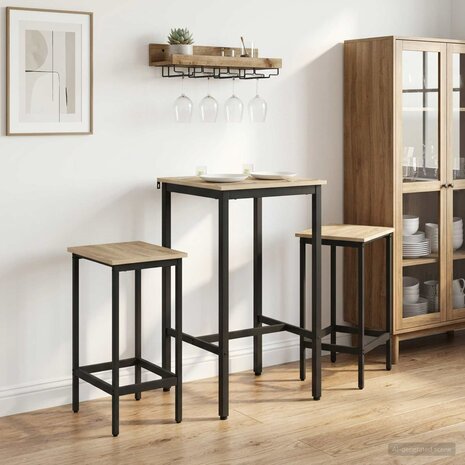 Barkruk 2 st Sonoma Eiken 40 x 32 x 74 cm Bewerkt hout 1