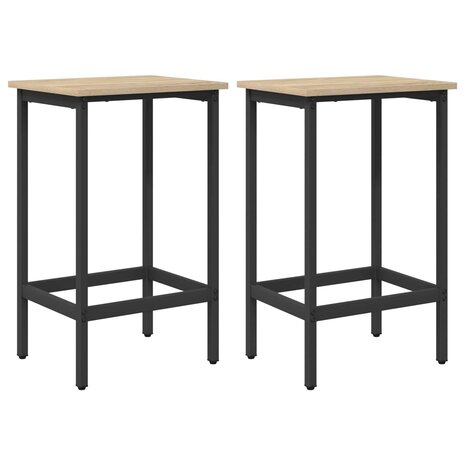 Barkruk 2 st Sonoma Eiken 40 x 32 x 74 cm Bewerkt hout 2