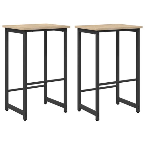 Barkruk 2 st Sonoma Eiken 40 x 32 x 64 cm Bewerkt hout 2