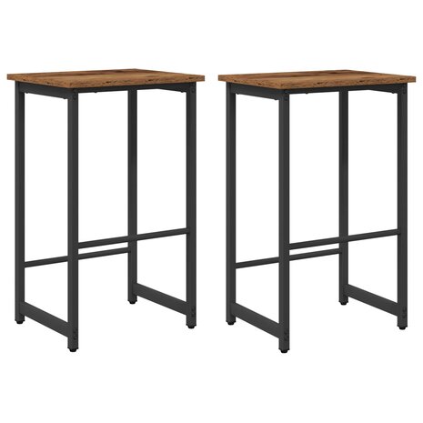 Barkruk 2 st Oud hout 40 x 32 x 64 cm Bewerkt hout 2