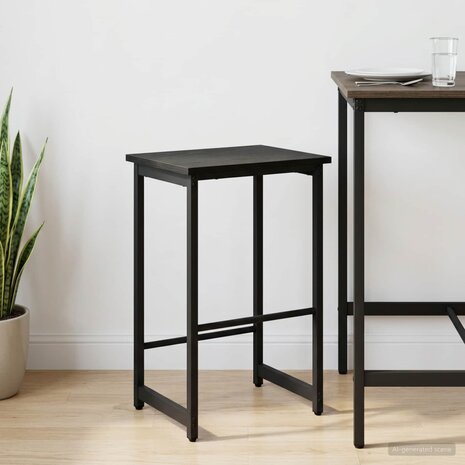 Barkruk Zwart eiken 40 x 32 x 74 cm Bewerkt hout 1