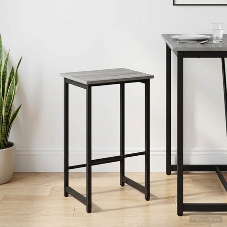 Barkruk Grijs Sonoma 40 x 32 x 74 cm Bewerkt hout 1