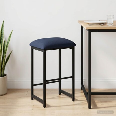 Barkruk Blauw 40 x 32 x 74 cm Bewerkt hout 1