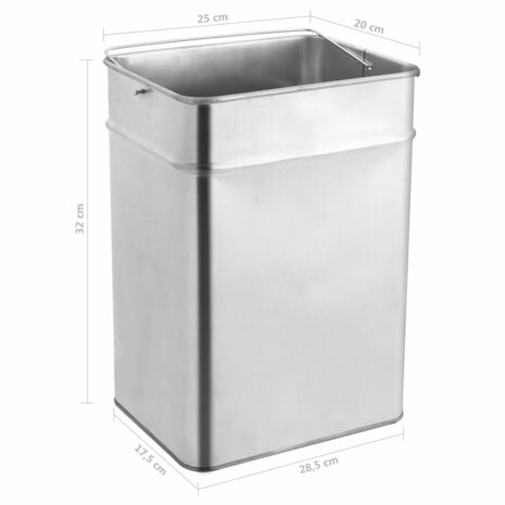 Asbak/prullenbak Hotel 45 L staal zwart 9